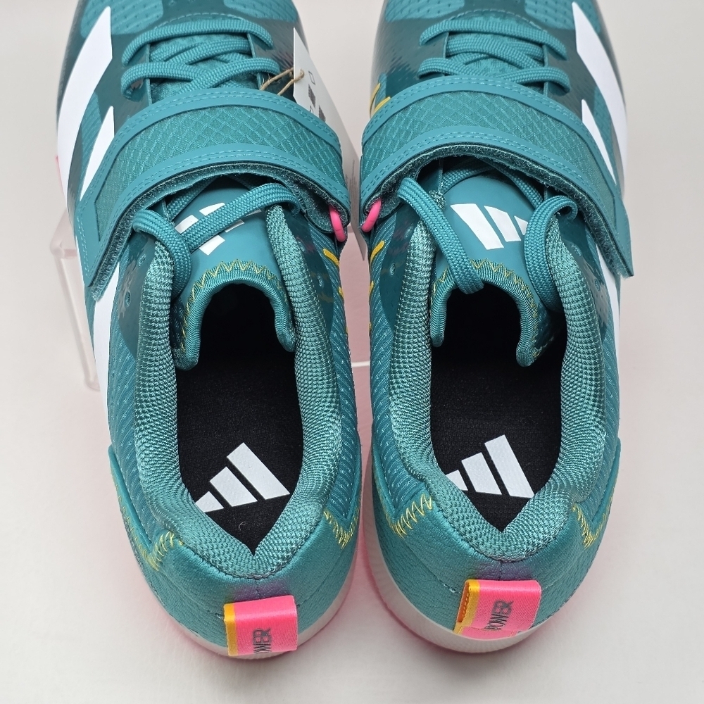 Adidas Adipower Weightlifting 3 Shoes Mens Size 13 Teal White Pink JP9871 New - Picture 10 of 13